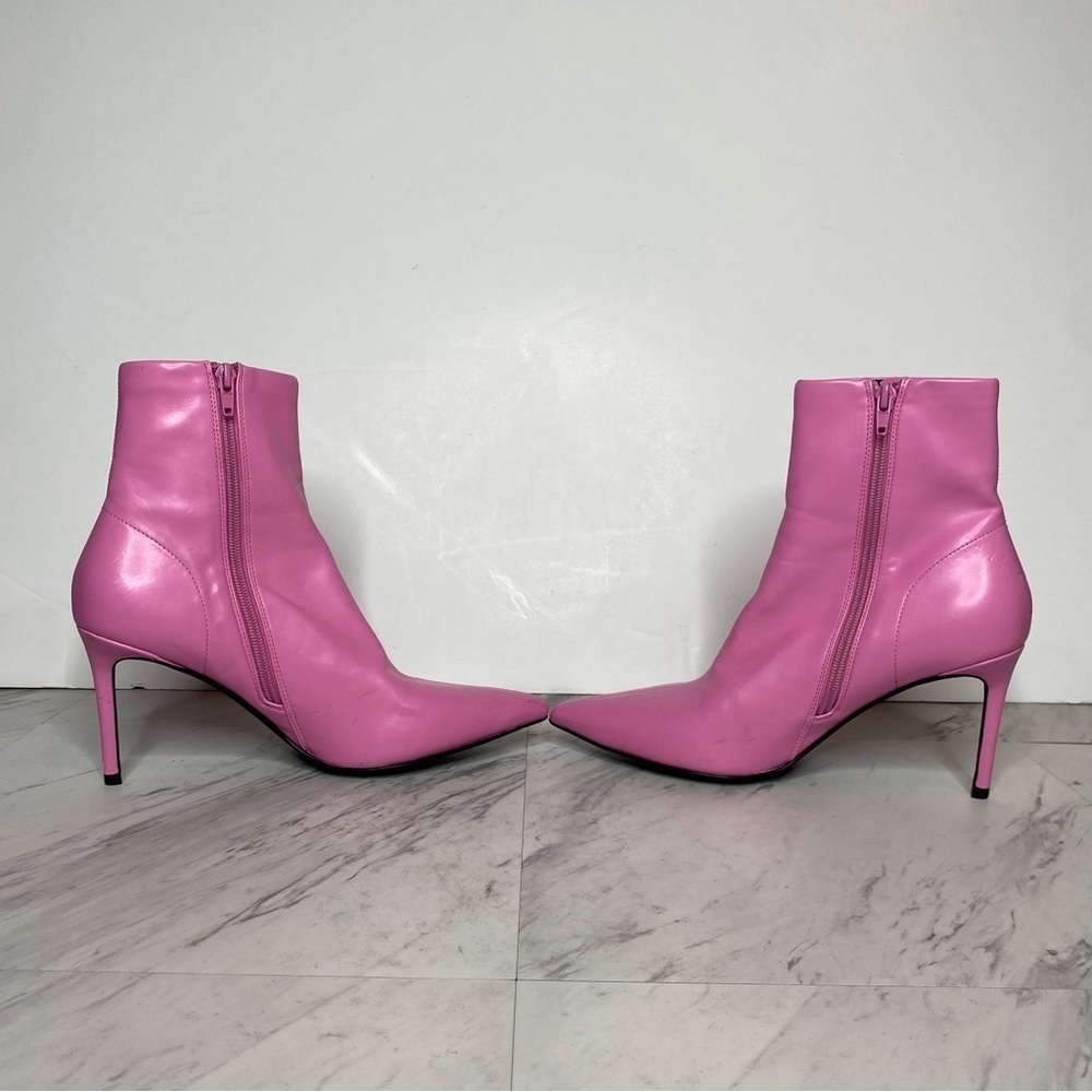 Jeffrey Campbell Nixie Pink Faux Leather Pointed Toe Bootie 8 1/2 - Picture 5 of 16